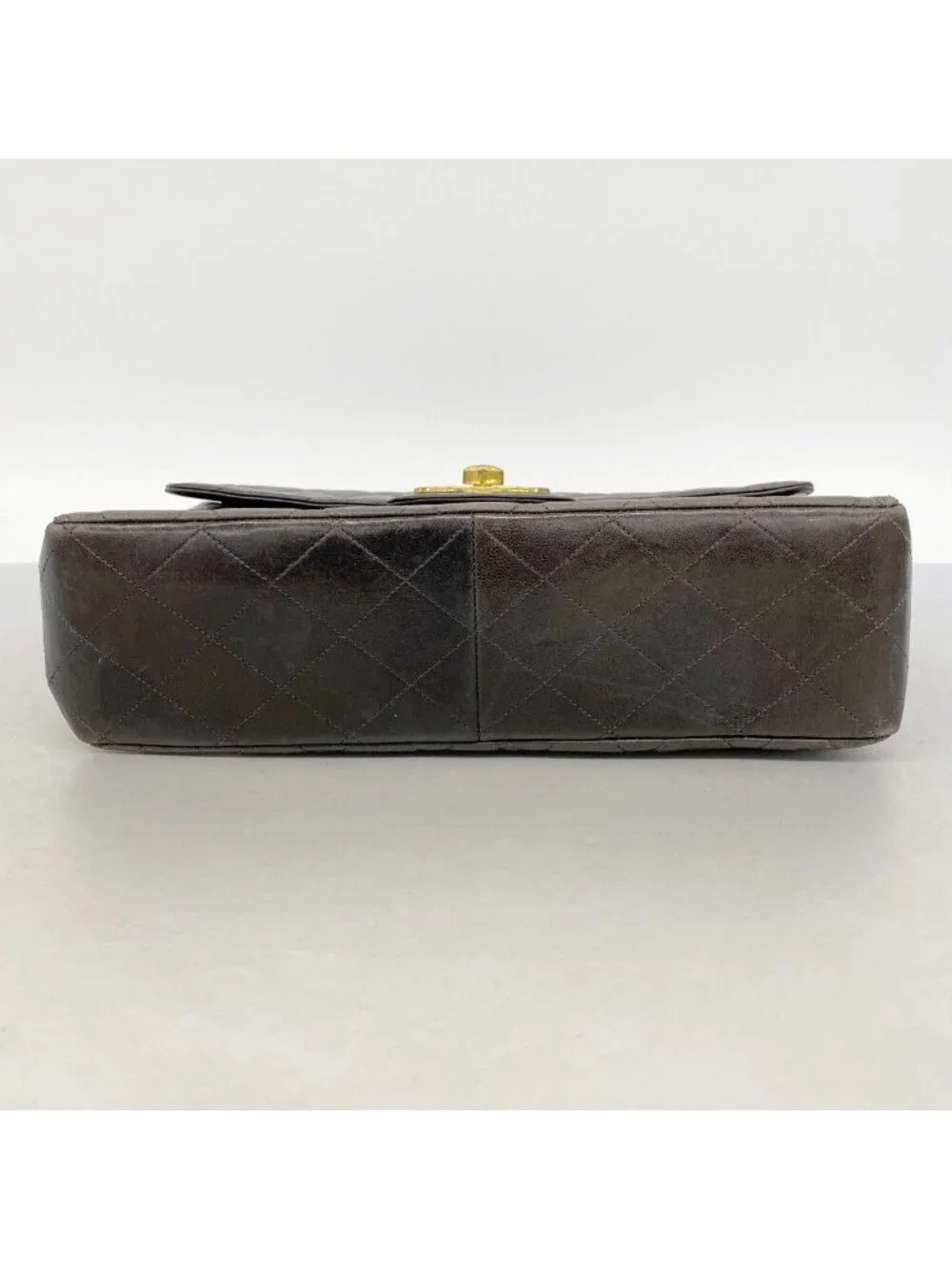 Chanel Shoulder Bag Maxi Quilted Lambskin Black Gold